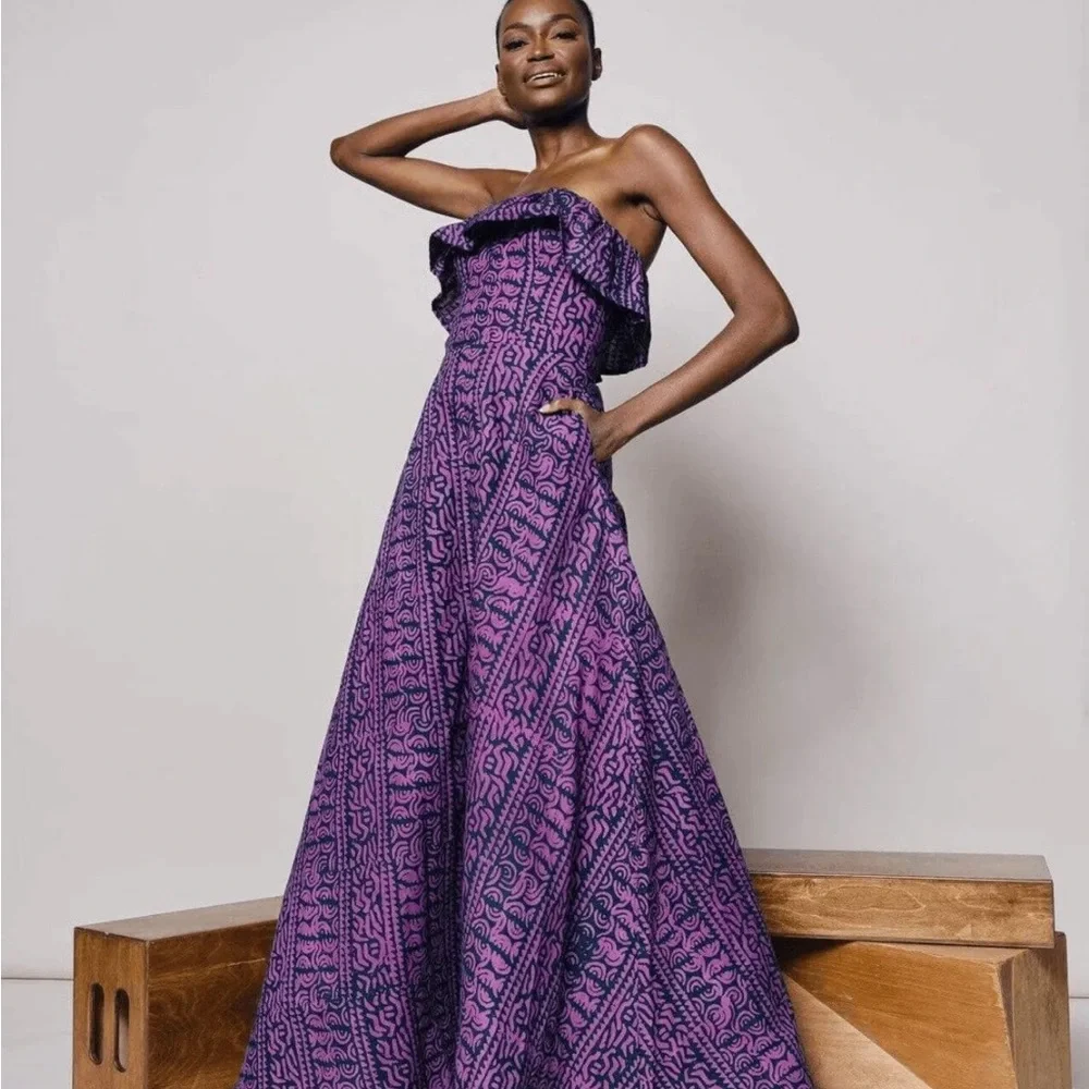 Anthropologie Kahindo Strapless Ruffled Maxi Dress $448 - Picture 2 of 9